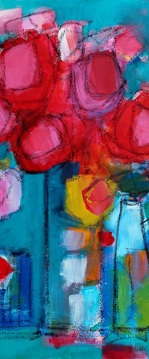 Red Flowers III by Jan Rippingham