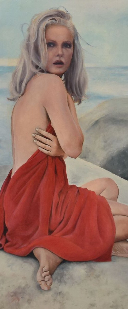 Lady in red towel by Paola Alì