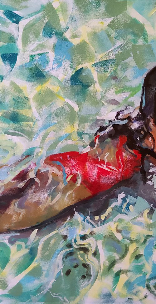 Girl in the pool by Marina Del Pozo