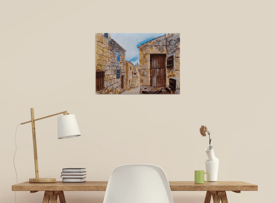 Sunny Street of the Greek city