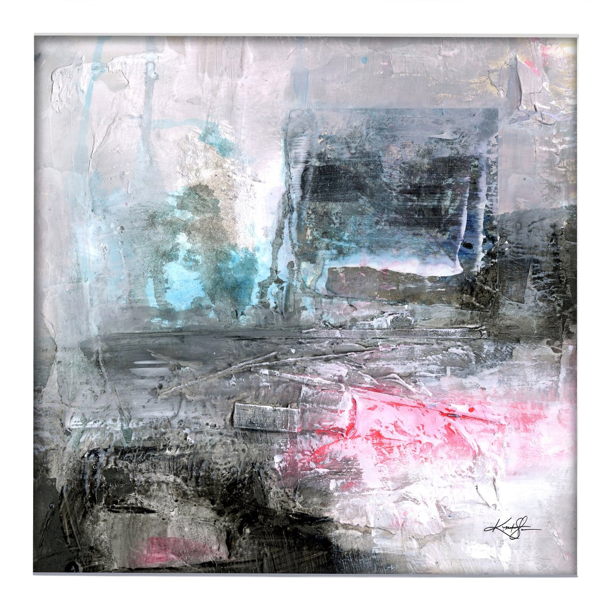 Abstract Painting By Kathy Morton Stanion, 13 X 13", Wayfarer