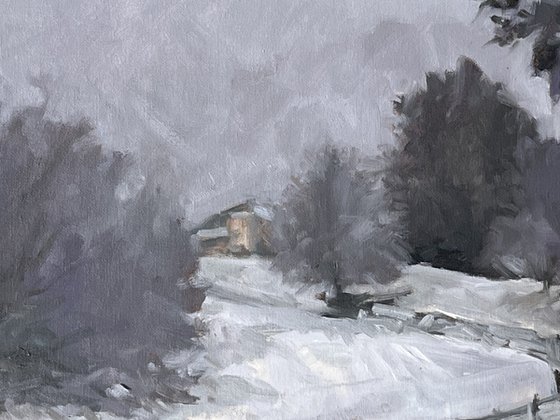 House in a Snowy Landscape