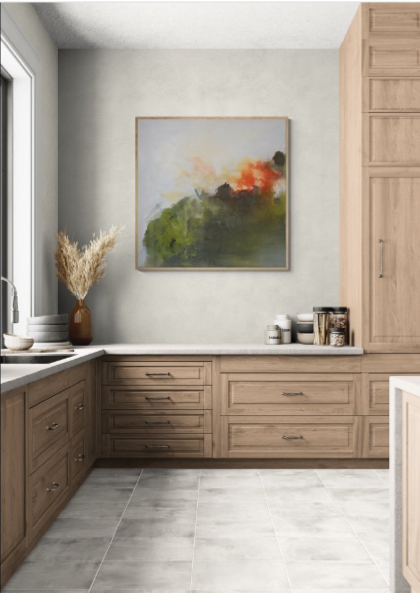 Abstract Painting By Christa Haack, 31 X 31, Landscape Abstract 6, Original Artwork