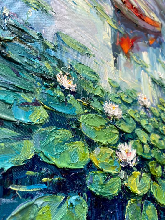 "Water-Lilies"original oil painting by Artem Grunyka