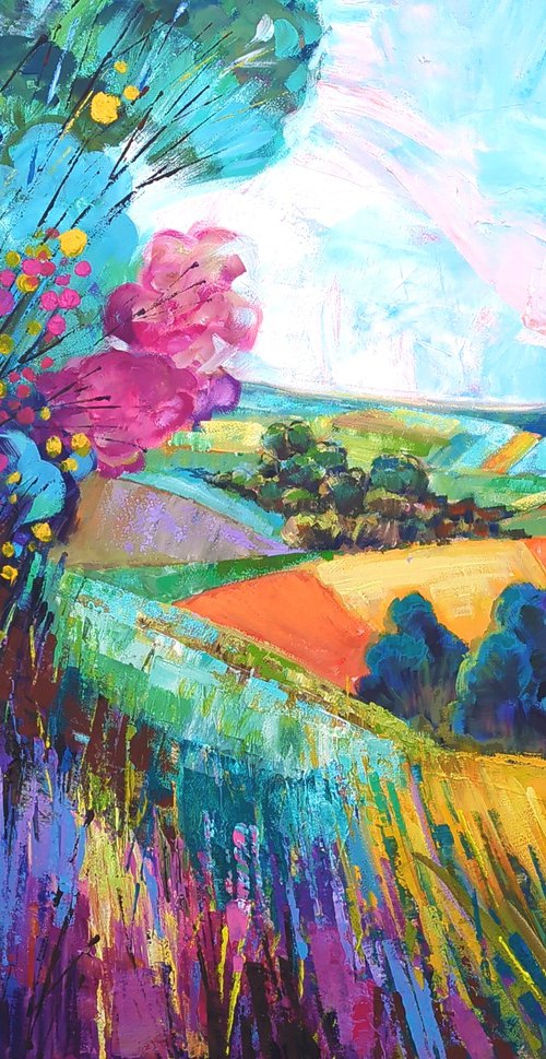 Sunlit Rolling Hills by Trayko Popov