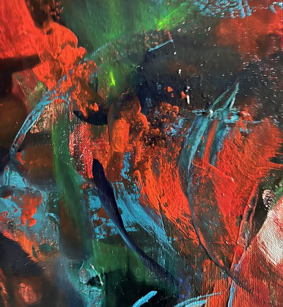 RED BLUE-GIRL IN KIMONO