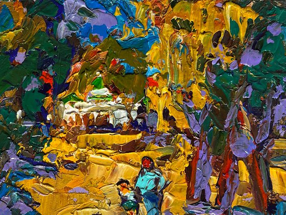 Alley in the autumn park