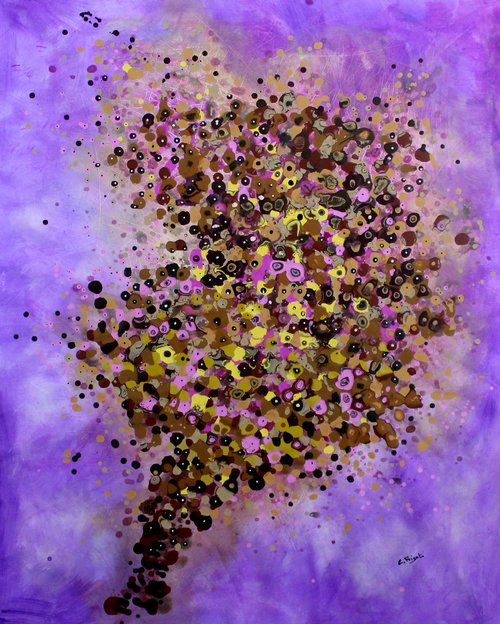 Murrina's Game #6 - Large original floral abstract painting by Cecilia Frigati