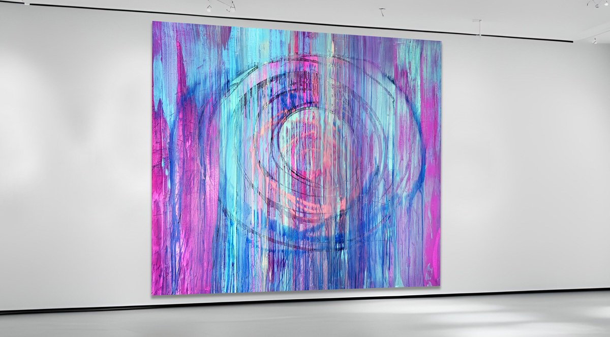 Organic Abstract Acrylic Painting By Estelle Asmodelle, 83 X 79, Eclipsed Asymmetry, Original Artwork