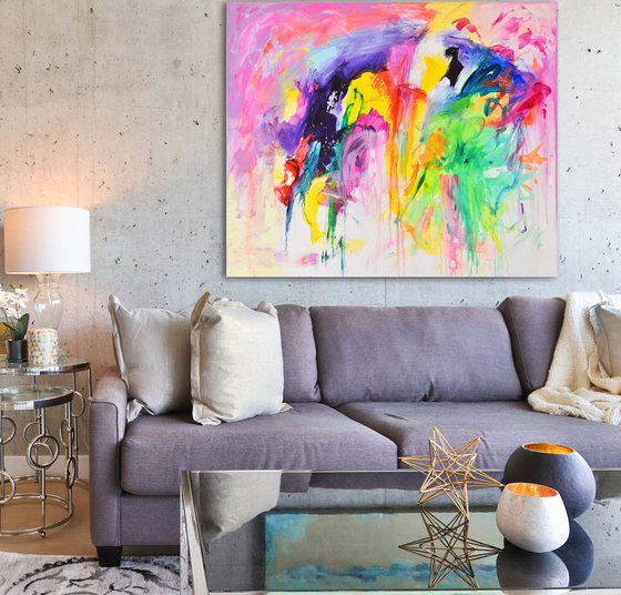 Inspiration 100x120 cm 39"x47" Large original abstract artwork