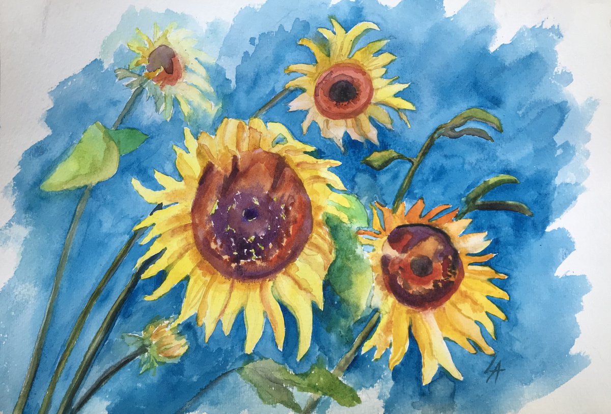 Sunflowers by Elena Lykhodid