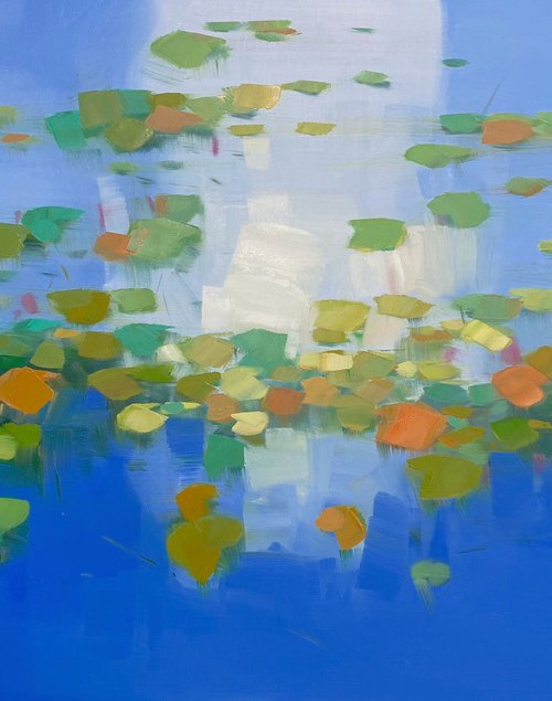 Waterlilies, Original oil painting, Handmade artwork, One of a kind by Vahe Yeremyan