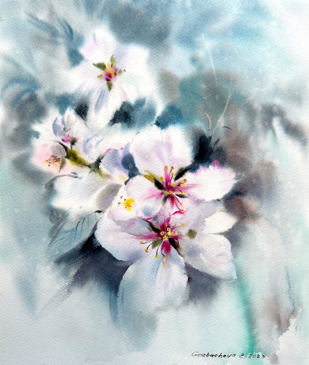 Almond flowers #7 by Eugenia Gorbacheva