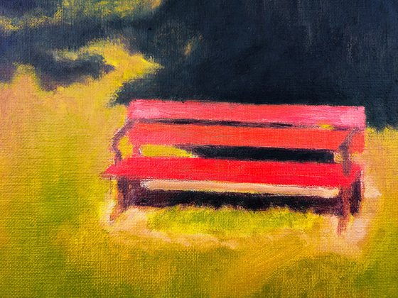 Wooden Bench in the Summer