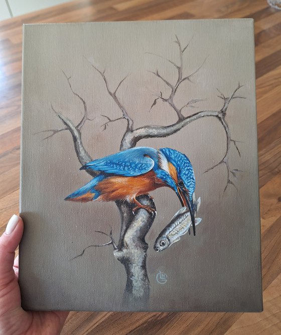 Kingfisher and Silver Fish