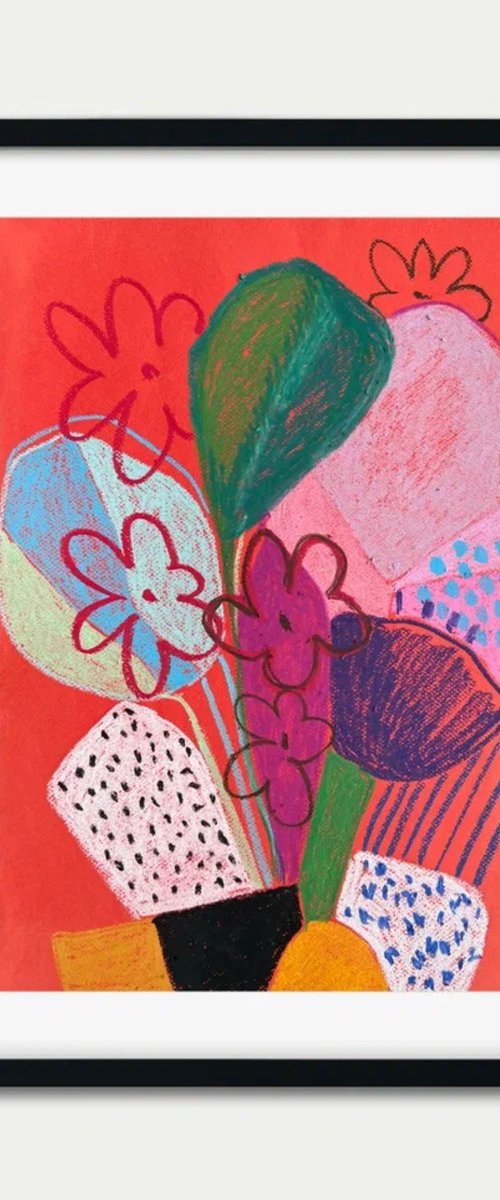 Colorful Vase with Flowers by Sasha Robinson