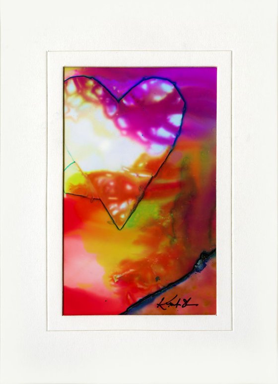 Heart Dreams ... Original Abstract Painting in 5x7 mat by Kathy Morton Stanion
