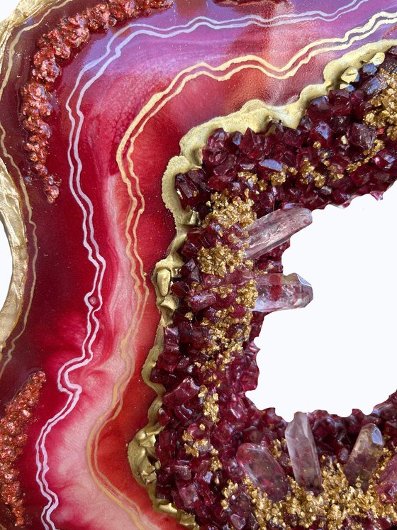 3D Geode Slice "Garnet"