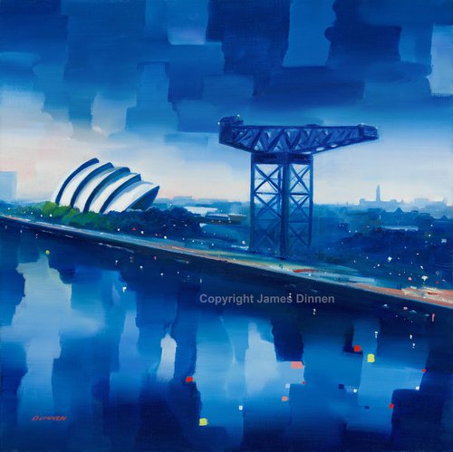 Glasgow Finnieston Crane and Armadillo Limited edition Giclee Print ( free postage UK) by James Dinnen