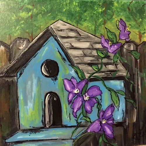 Blue Birdhouse by Carolyn Shoemaker (Soma)