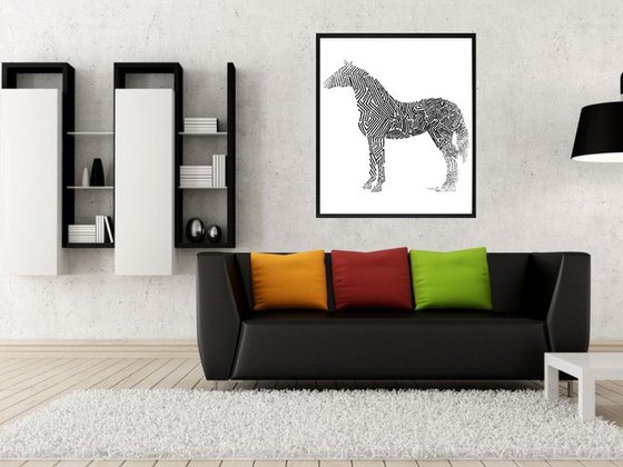 Horse: Framed Artwork, 16 x20 inches(40x50cm)