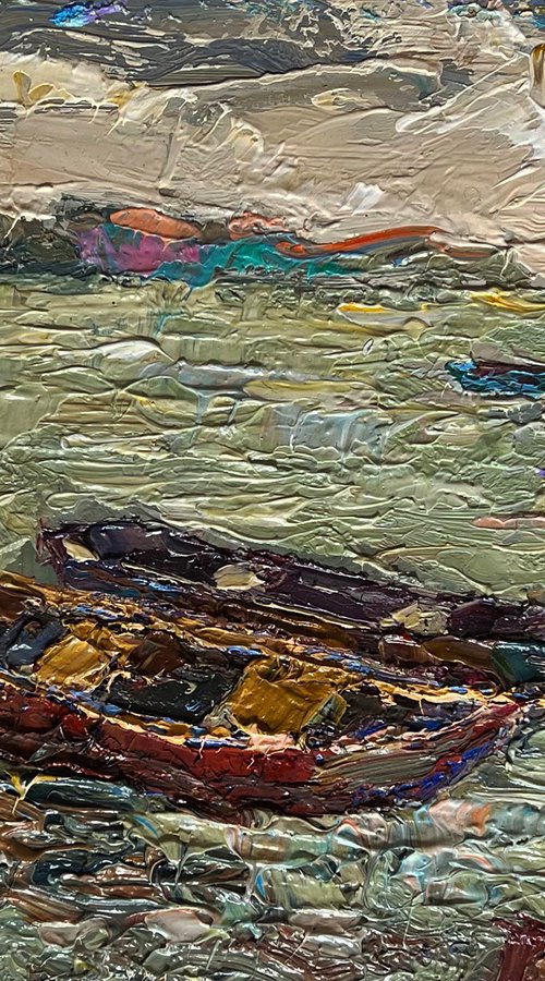 Boats near the pier by Kalenyuk Alex