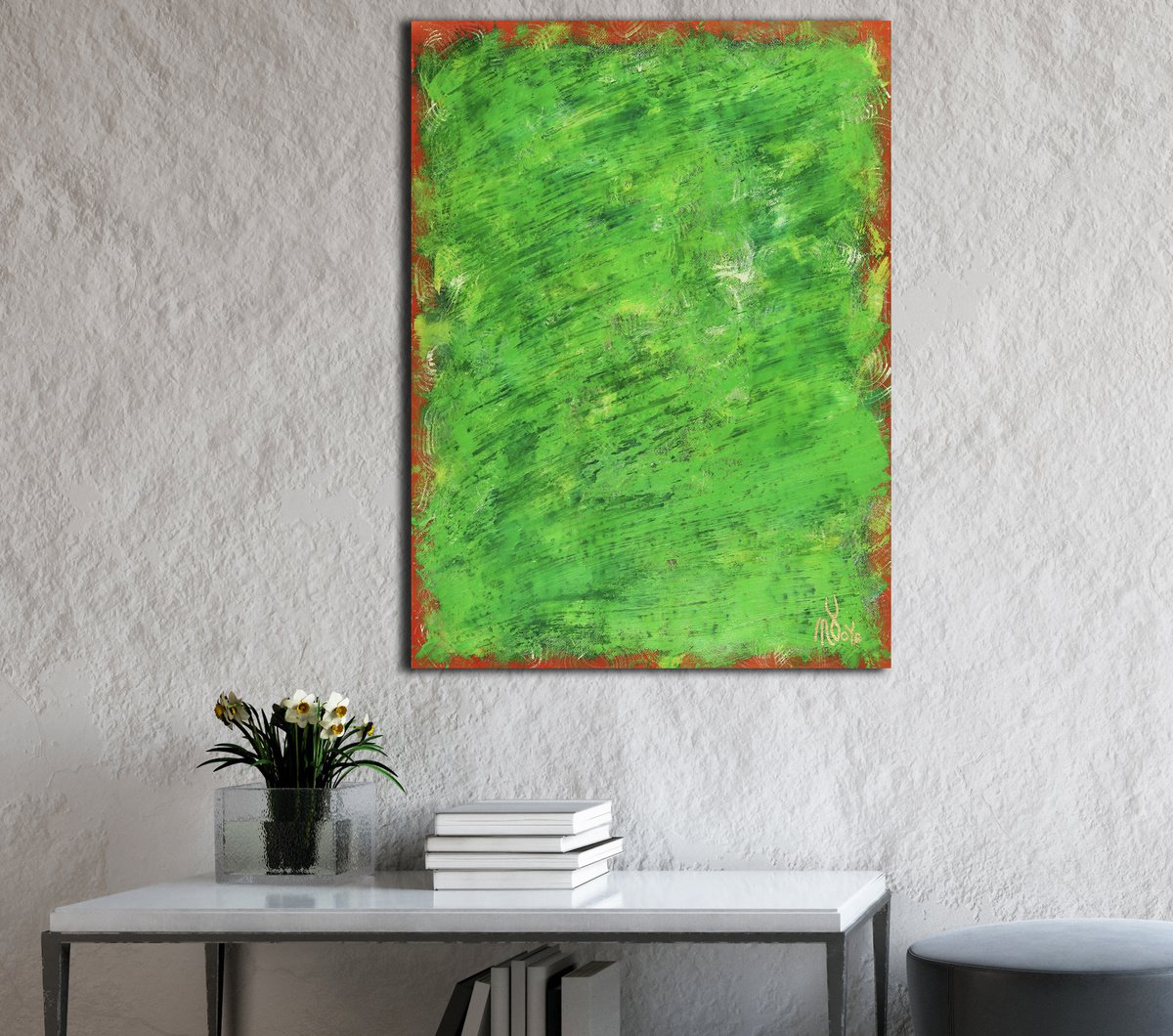 A Green Oasis | Abstract on paper by Nestor Toro