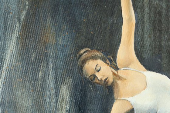 'On Pointe' , Ballerina Painting, Ballet Dancer, Oil on Canvas