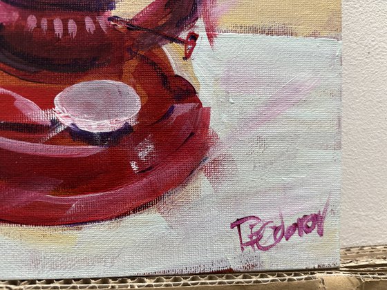 The Red Oil Lamp Still Life