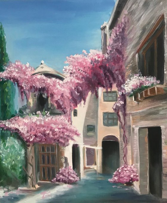 Oil painting Provence France street artwork