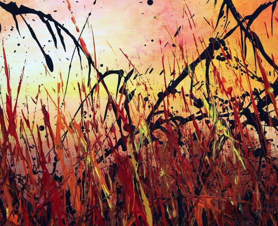 Sunset #4 - Large 124 cm x 77 cm -Original abstract landscape painting