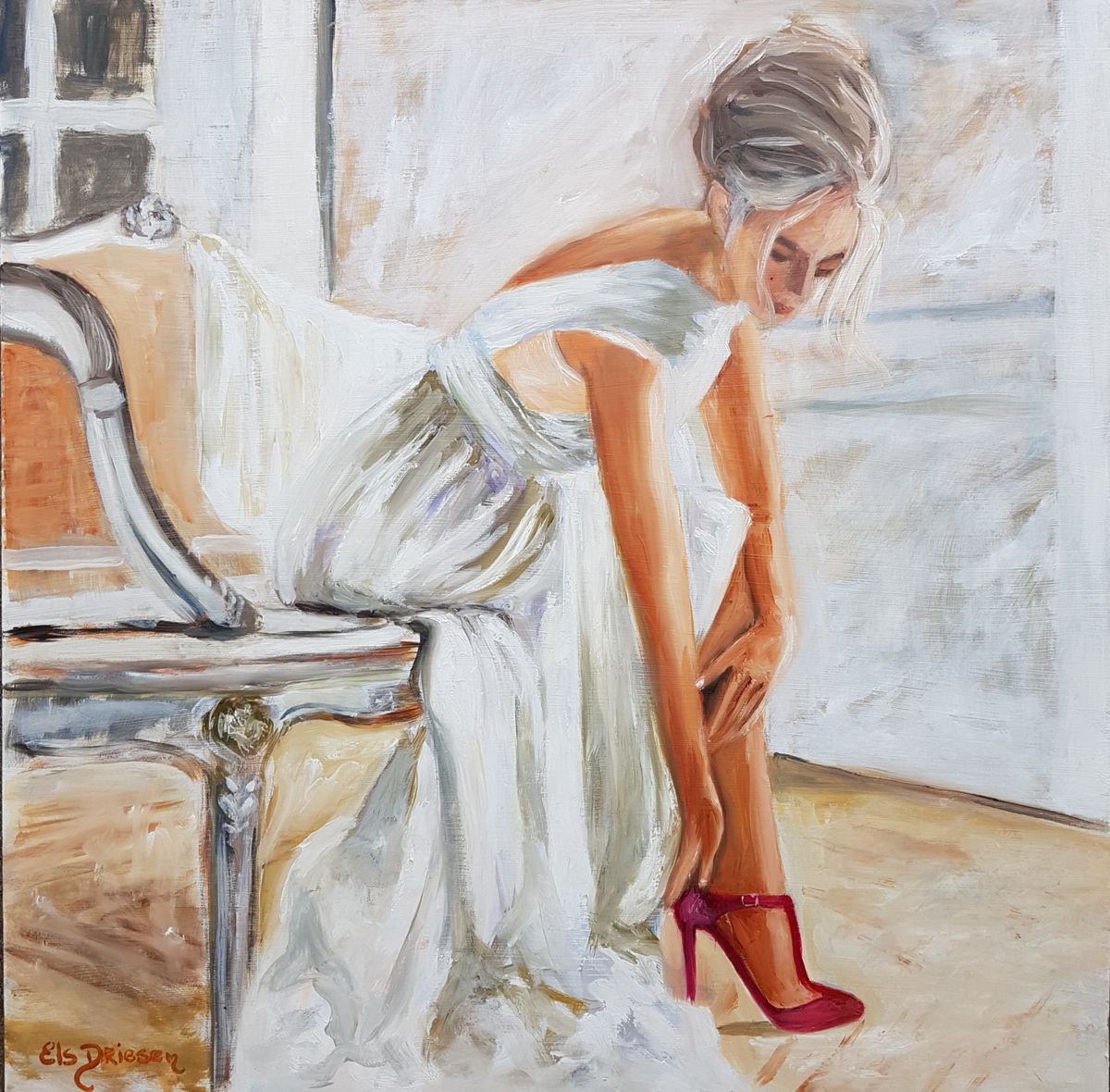 The Red Shoes By Els Driesen, 24 X 24, Artwork For Sale On Artfinder