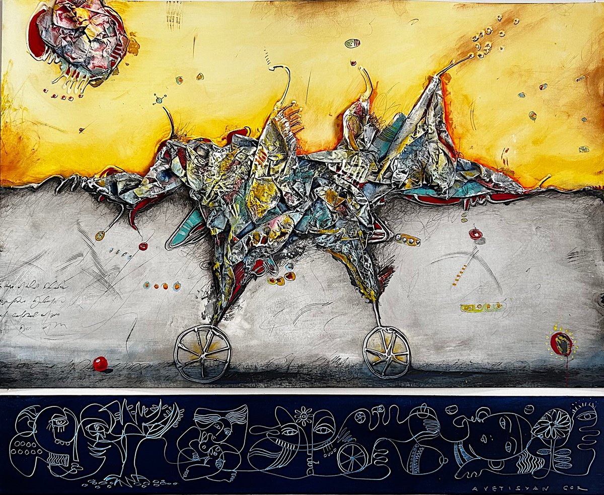 Abstract Painting By Gor Avetisyan, 20 X 16, Deeper Present Of Life Iv, Original Artwork