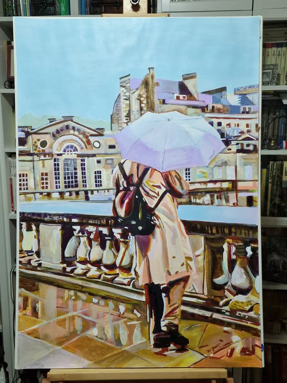 The man with umbrella / 100 x 70 cm