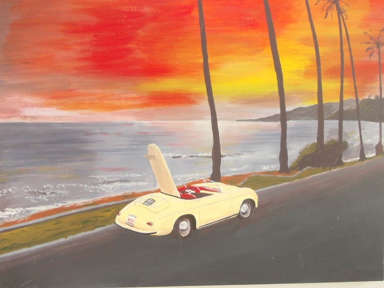 California Sunset Acrylic Painting By Mike Owen Artfinder