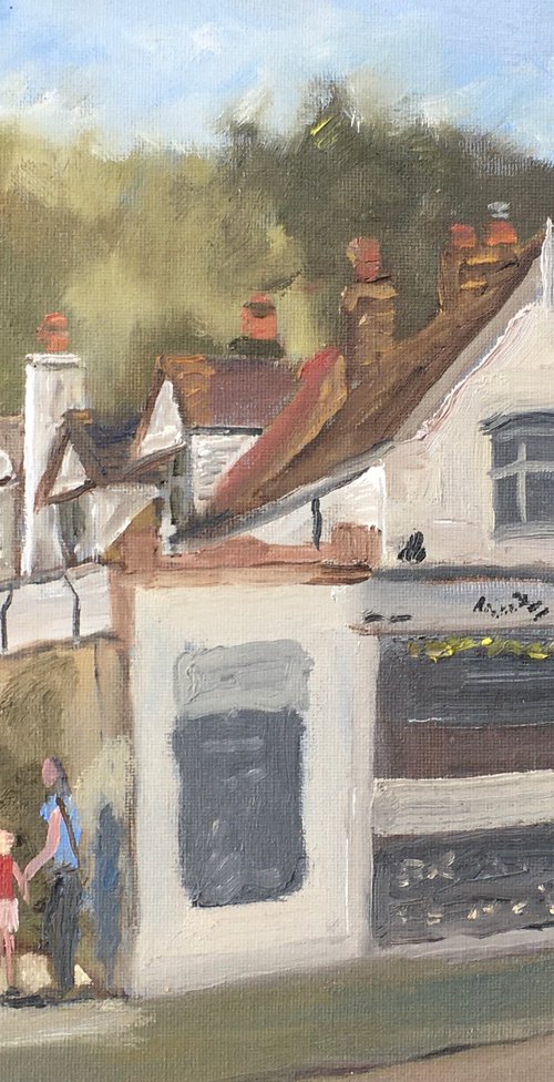The house on the corner, an original oil painting. by Julian Lovegrove Art