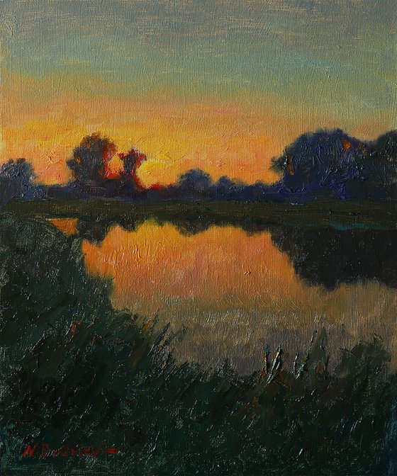 The Summer Sun - original sunny landscape, painting