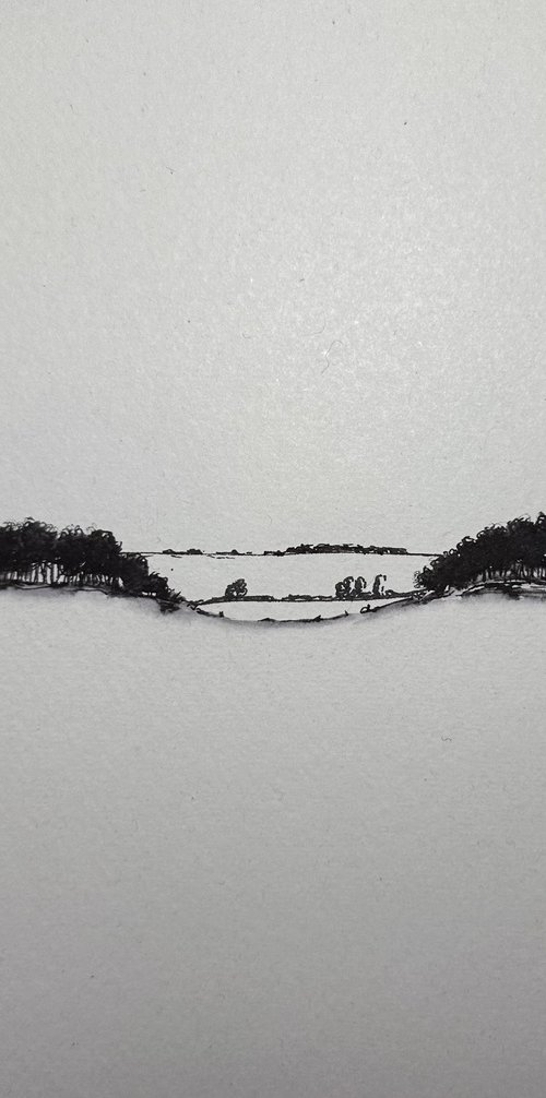 Trees in Pen and Ink - Norfolk Landscape English Countryside by Catherine Winget