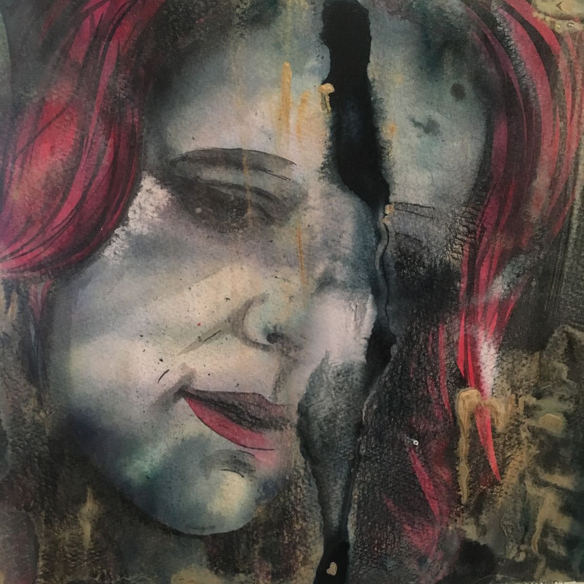 Expressive Portrait Painting By Dianne Bowell, 12 X 12, Softness, Original Artwork