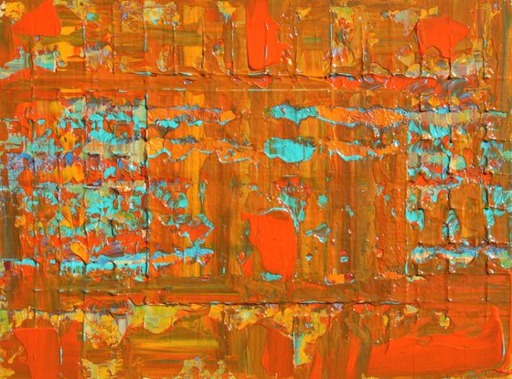 Abstract Orange, Yellow, Aqua Concept