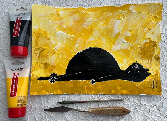 Cat Yoga Painting