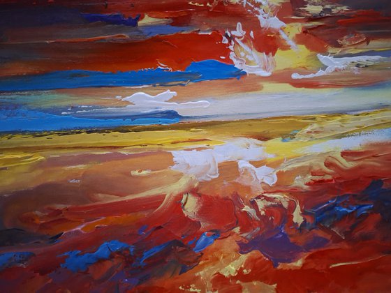 Fiery Glow Over the Silent Sea