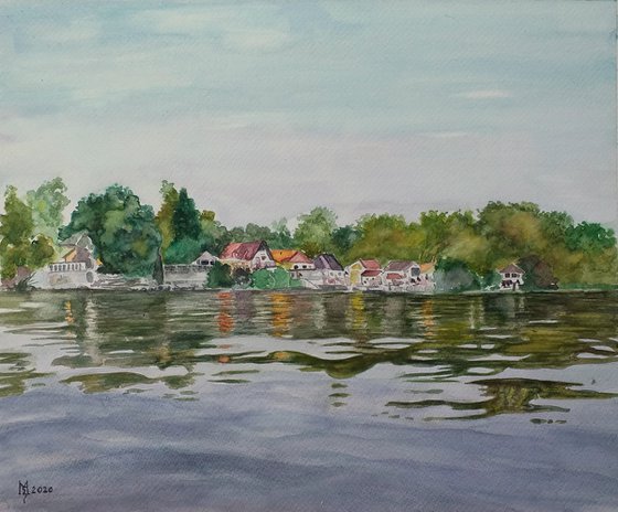 LIFE ON THE RIVER / 39.5 x 32.5 cm