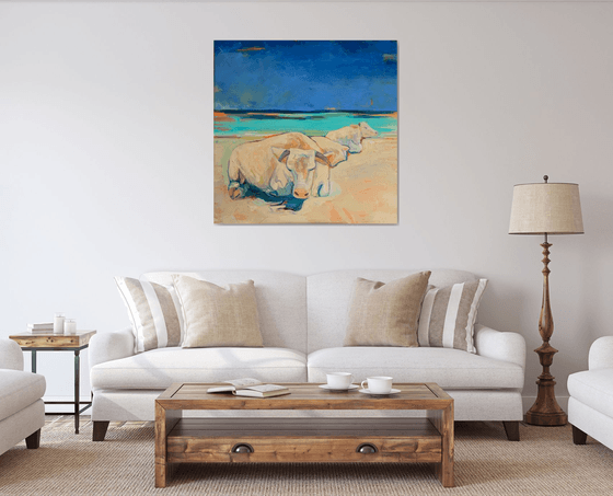 Cows on the beach