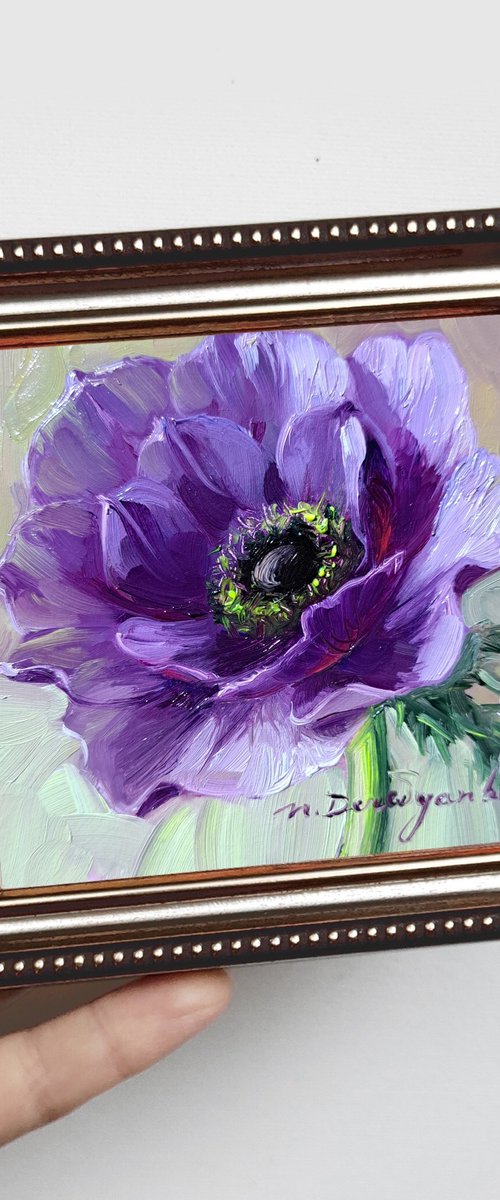 Anemon flower purple by Nataly Derevyanko