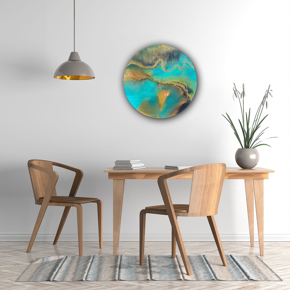 Abstract Acrylic Painting By Ana Hefco, 23 X 23, One Strange Rock, Original Artwork