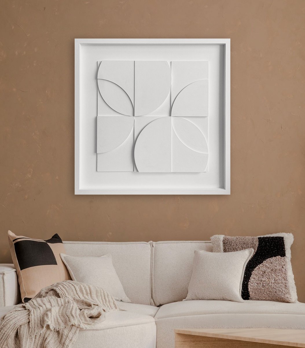 Geometric Abstract Relief By Liam Roberts, 20 X 20", Rhythm, Original Artwork