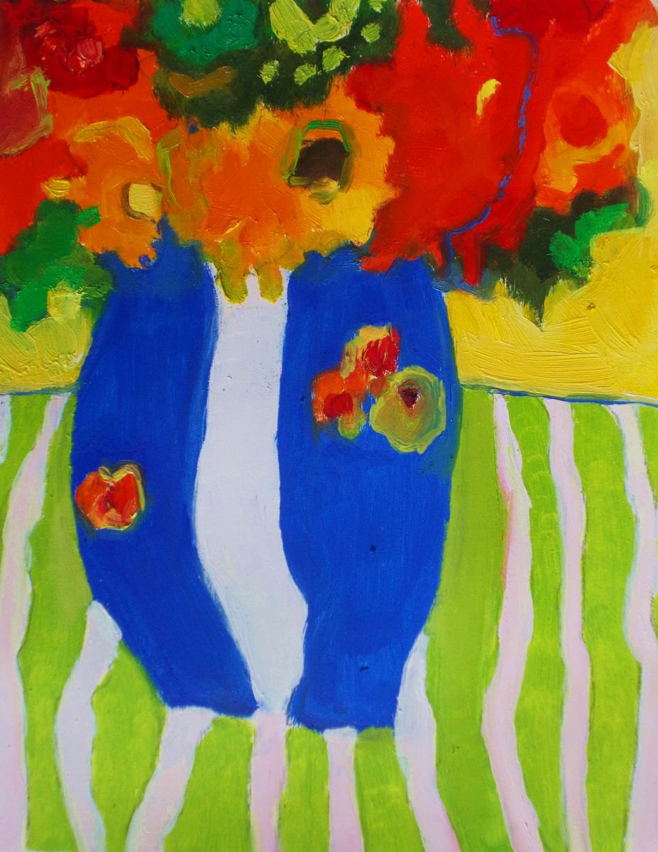 Flowers on Stripes No. 4 by Ann Cameron McDonald