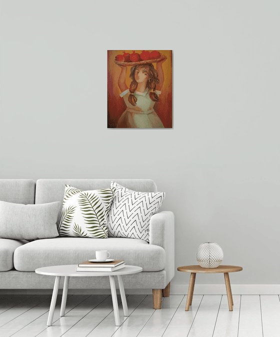Girl with Pomegranates