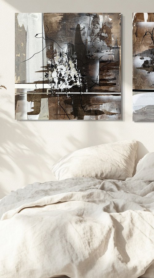 Measured Silence diptych set by Tatiana Malinovscaia